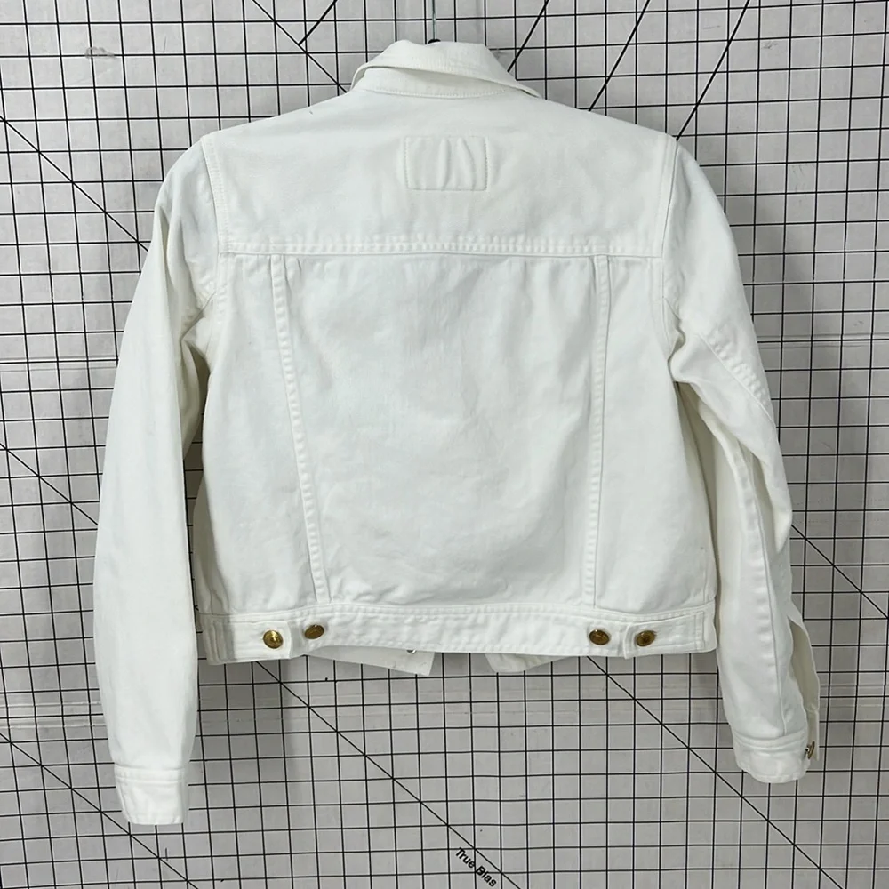 Lauren jeans, Ralph Lauren, white denim trucker jacket SP - Picture 2 of 11